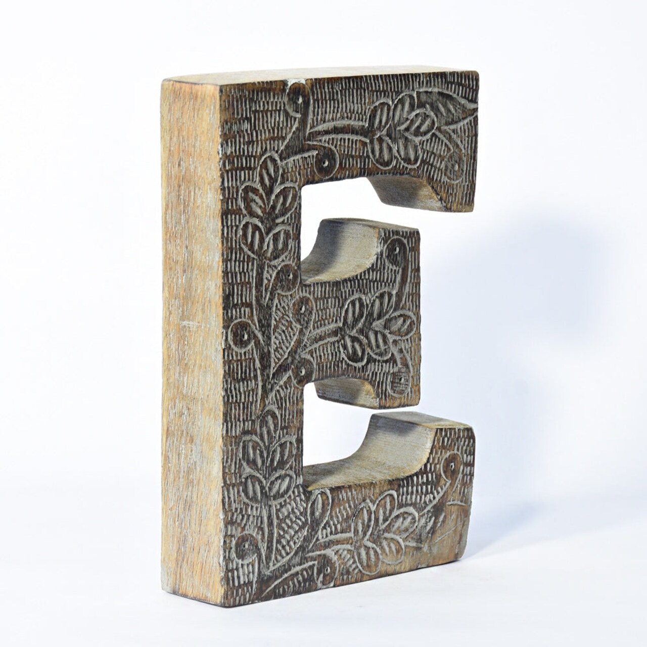Vintage Handmade Eco-Friendly Gray Wooden Alphabet Letter Block